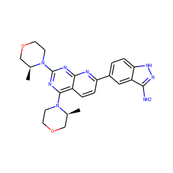 C[C@H]1COCCN1c1nc(N2CCOC[C@@H]2C)c2ccc(-c3ccc4[nH]nc(N)c4c3)nc2n1 ZINC000059258616
