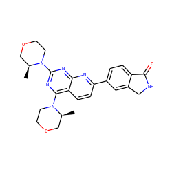 C[C@H]1COCCN1c1nc(N2CCOC[C@@H]2C)c2ccc(-c3ccc4c(c3)CNC4=O)nc2n1 ZINC000144998716