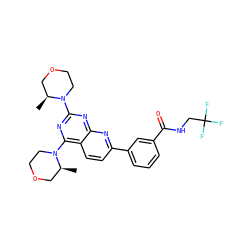 C[C@H]1COCCN1c1nc(N2CCOC[C@@H]2C)c2ccc(-c3cccc(C(=O)NCC(F)(F)F)c3)nc2n1 ZINC000169072474