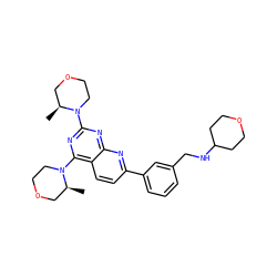 C[C@H]1COCCN1c1nc(N2CCOC[C@@H]2C)c2ccc(-c3cccc(CNC4CCOCC4)c3)nc2n1 ZINC000139693764