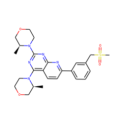C[C@H]1COCCN1c1nc(N2CCOC[C@@H]2C)c2ccc(-c3cccc(CS(C)(=O)=O)c3)nc2n1 ZINC000169054051