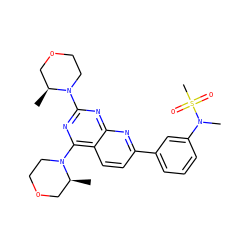 C[C@H]1COCCN1c1nc(N2CCOC[C@@H]2C)c2ccc(-c3cccc(N(C)S(C)(=O)=O)c3)nc2n1 ZINC000139671999