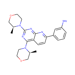C[C@H]1COCCN1c1nc(N2CCOC[C@@H]2C)c2ccc(-c3cccc(N)c3)nc2n1 ZINC000059258609