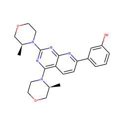 C[C@H]1COCCN1c1nc(N2CCOC[C@@H]2C)c2ccc(-c3cccc(O)c3)nc2n1 ZINC000146753441