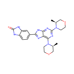 C[C@H]1COCCN1c1nc(N2CCOC[C@@H]2C)c2nc(-c3ccc4[nH]c(=O)[nH]c4c3)[nH]c2n1 ZINC000143978532