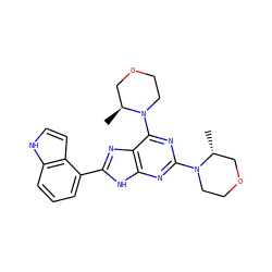 C[C@H]1COCCN1c1nc(N2CCOC[C@H]2C)nc2[nH]c(-c3cccc4[nH]ccc34)nc12 ZINC000143925084