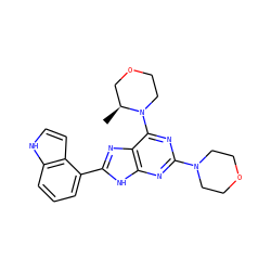 C[C@H]1COCCN1c1nc(N2CCOCC2)nc2[nH]c(-c3cccc4[nH]ccc34)nc12 ZINC000143879011