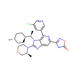 C[C@H]1COCCN1c1nc2cc(-c3noc(=O)[nH]3)nc(-c3cncc(Cl)c3)c2n1[C@H](C)[C@H]1CC[C@H](C)CC1 ZINC001772634131