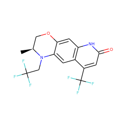 C[C@H]1COc2cc3[nH]c(=O)cc(C(F)(F)F)c3cc2N1CC(F)(F)F ZINC000014967372