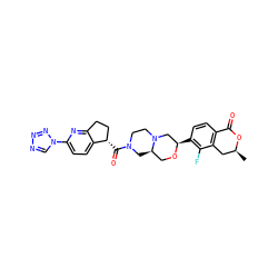 C[C@H]1Cc2c(ccc([C@@H]3CN4CCN(C(=O)[C@H]5CCc6nc(-n7cnnn7)ccc65)C[C@@H]4CO3)c2F)C(=O)O1 ZINC000473179554
