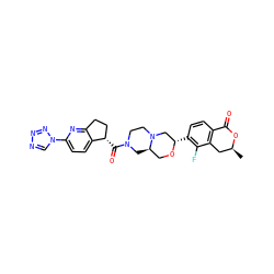 C[C@H]1Cc2c(ccc([C@H]3CN4CCN(C(=O)[C@H]5CCc6nc(-n7cnnn7)ccc65)C[C@@H]4CO3)c2F)C(=O)O1 ZINC000473179558
