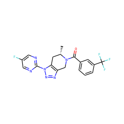 C[C@H]1Cc2c(nnn2-c2ncc(F)cn2)CN1C(=O)c1cccc(C(F)(F)F)c1 ZINC000225988884