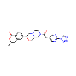 C[C@H]1Cc2cc([C@@H]3CN4CCN(C(=O)Cc5cnc(-n6cnnn6)nc5)C[C@@H]4CO3)ccc2C(=O)O1 ZINC000222709406
