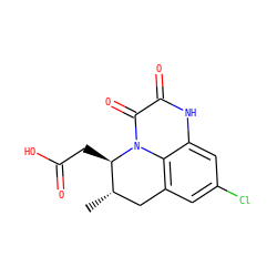 C[C@H]1Cc2cc(Cl)cc3[nH]c(=O)c(=O)n(c23)[C@@H]1CC(=O)O ZINC000029325701