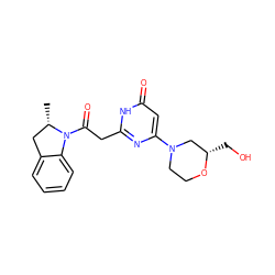 C[C@H]1Cc2ccccc2N1C(=O)Cc1nc(N2CCO[C@@H](CO)C2)cc(=O)[nH]1 ZINC000147029920