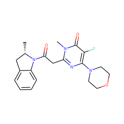 C[C@H]1Cc2ccccc2N1C(=O)Cc1nc(N2CCOCC2)c(F)c(=O)n1C ZINC000147078571