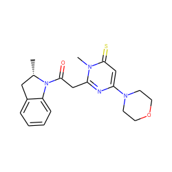 C[C@H]1Cc2ccccc2N1C(=O)Cc1nc(N2CCOCC2)cc(=S)n1C ZINC000146995383