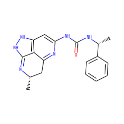 C[C@H]1Cc2nc(NC(=O)N[C@H](C)c3ccccc3)cc3c2C(=N1)NN3 ZINC000210731463