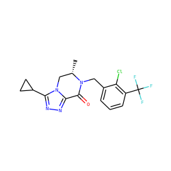 C[C@H]1Cn2c(nnc2C2CC2)C(=O)N1Cc1cccc(C(F)(F)F)c1Cl ZINC000219193948