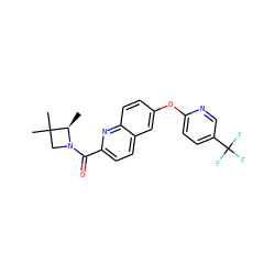 C[C@H]1N(C(=O)c2ccc3cc(Oc4ccc(C(F)(F)F)cn4)ccc3n2)CC1(C)C ZINC001772651388