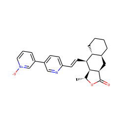 C[C@H]1OC(=O)[C@@H]2C[C@@H]3CCCC[C@H]3[C@H](/C=C/c3ccc(-c4ccc[n+]([O-])c4)cn3)[C@H]12 ZINC000028823118