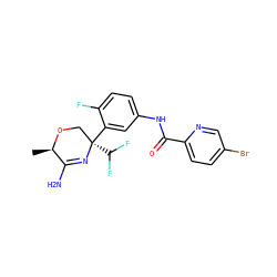 C[C@H]1OC[C@](c2cc(NC(=O)c3ccc(Br)cn3)ccc2F)(C(F)F)N=C1N ZINC000113656468