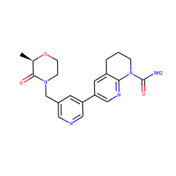 C[C@H]1OCCN(Cc2cncc(-c3cnc4c(c3)CCCN4C(N)=O)c2)C1=O ZINC001772629536