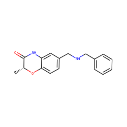 C[C@H]1Oc2ccc(CNCc3ccccc3)cc2NC1=O ZINC000096274131