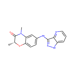 C[C@H]1Oc2ccc(Nc3n[nH]c4cccnc34)cc2N(C)C1=O ZINC001772599039