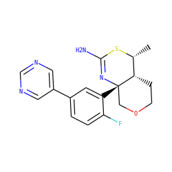 C[C@H]1SC(N)=N[C@@]2(c3cc(-c4cncnc4)ccc3F)COCC[C@@H]12 ZINC000169711640