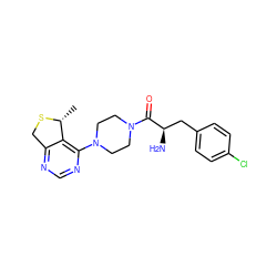 C[C@H]1SCc2ncnc(N3CCN(C(=O)[C@H](N)Cc4ccc(Cl)cc4)CC3)c21 ZINC000066058777