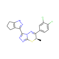 C[C@H]1Sc2nnc(-c3n[nH]c4c3CCC4)n2N=C1c1ccc(Cl)c(Cl)c1 ZINC000653819599