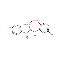 C[C@H]1c2cc(Br)ccc2OC[C@@H](C)N1C(=O)c1ccc(Cl)cc1 ZINC000073443754