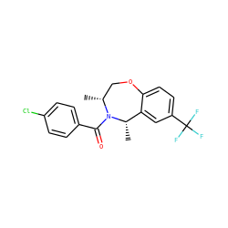 C[C@H]1c2cc(C(F)(F)F)ccc2OC[C@@H](C)N1C(=O)c1ccc(Cl)cc1 ZINC000073139938