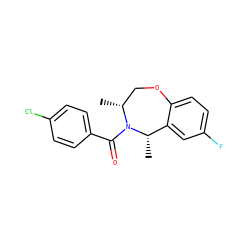 C[C@H]1c2cc(F)ccc2OC[C@@H](C)N1C(=O)c1ccc(Cl)cc1 ZINC000073386269