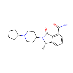 C[C@H]1c2cccc(C(N)=O)c2C(=O)N1C1CCN(C2CCCC2)CC1 ZINC000117424842