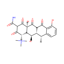 C[C@H]1c2cccc(O)c2C(=O)C2C(=O)[C@]3(O)C(=O)C(C(N)=O)C(=O)[C@@H]([N+](C)(C)C)[C@H]3[C@H](O)[C@H]21 ZINC000028713789