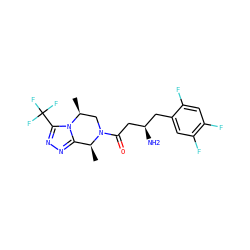 C[C@H]1c2nnc(C(F)(F)F)n2[C@@H](C)CN1C(=O)C[C@H](N)Cc1cc(F)c(F)cc1F ZINC000028967412