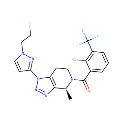 C[C@H]1c2nnn(-c3ccn(CCF)n3)c2CCN1C(=O)c1cccc(C(F)(F)F)c1Cl ZINC000225982691