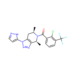 C[C@H]1c2nnn(-c3ccn[nH]3)c2C[C@@H](C)N1C(=O)c1cccc(C(F)(F)F)c1Cl ZINC000225978727