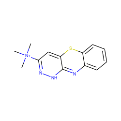 C[N+](C)(C)C1=NNC2=Nc3ccccc3SC2=C1 ZINC000003953913
