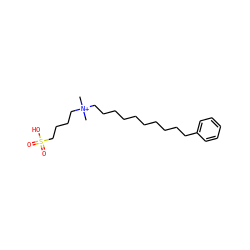 C[N+](C)(CCCCCCCCCCc1ccccc1)CCCCS(=O)(=O)O ZINC000026575896