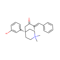 C[N+]1(C)CC[C@@]2(c3cccc(O)c3)CC(=O)/C(=C/c3ccccc3)[C@H]1C2 ZINC000100732367