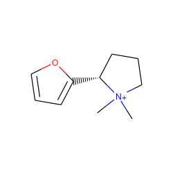 C[N+]1(C)CCC[C@H]1c1ccco1 ZINC000040893087