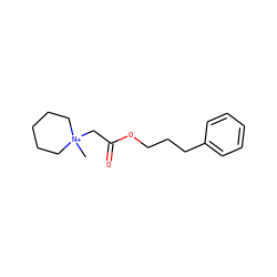C[N+]1(CC(=O)OCCCc2ccccc2)CCCCC1 ZINC000001836424