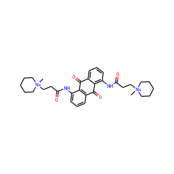 C[N+]1(CCC(=O)Nc2cccc3c2C(=O)c2cccc(NC(=O)CC[N+]4(C)CCCCC4)c2C3=O)CCCCC1 ZINC000027550095