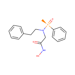 C[P@@](=O)(c1ccccc1)N(CCc1ccccc1)CC(=O)NO ZINC000013782646