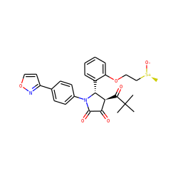 C[S@+]([O-])CCOc1ccccc1[C@@H]1[C@@H](C(=O)C(C)(C)C)C(=O)C(=O)N1c1ccc(-c2ccon2)cc1 ZINC000169695215