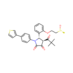 C[S@+]([O-])CCOc1ccccc1[C@@H]1[C@@H](C(=O)C(C)(C)C)C(=O)C(=O)N1c1ccc(-c2ccsc2)cc1 ZINC000169695187