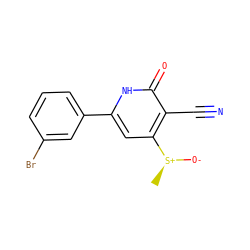 C[S@+]([O-])c1cc(-c2cccc(Br)c2)[nH]c(=O)c1C#N ZINC000299867334